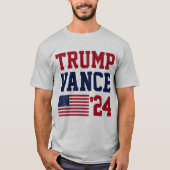 Donald Trump JD Vance 2024 Amerikaanse vlag T-shirt (Voorkant)