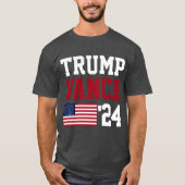 Donald Trump JD Vance 2024 Amerikaanse vlag T-shirt (Voorkant)