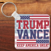 Donald Trump JD Vance 2024 Houd Amerika Groot Sleutelhanger (Voorkant)
