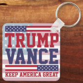 Donald Trump JD Vance 2024 Houd Amerika Groot Sleutelhanger (Achterkant)