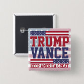 Donald Trump JD Vance 2024 Houd Amerika Groot Vierkante Button 5,1 Cm (Voorkant /achterkant)