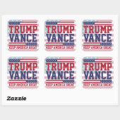 Donald Trump JD Vance 2024 Houd Amerika Groot Vierkante Sticker (Vel)