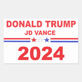 Donald Trump JD Vance 2024 Rechthoekige Sticker (Voorkant)