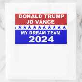 Donald Trump JD Vance 2024 Rechthoekige Sticker (Tas)