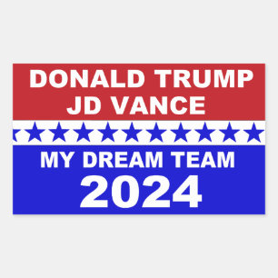 Donald Trump JD Vance 2024 Rechthoekige Sticker