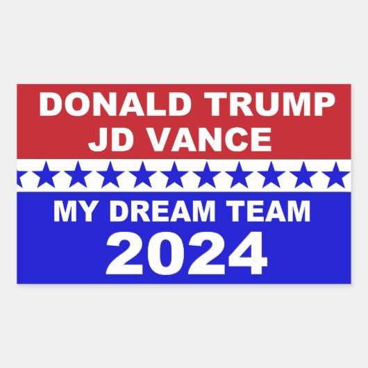 Donald Trump JD Vance 2024 Rechthoekige Sticker (Voorkant)