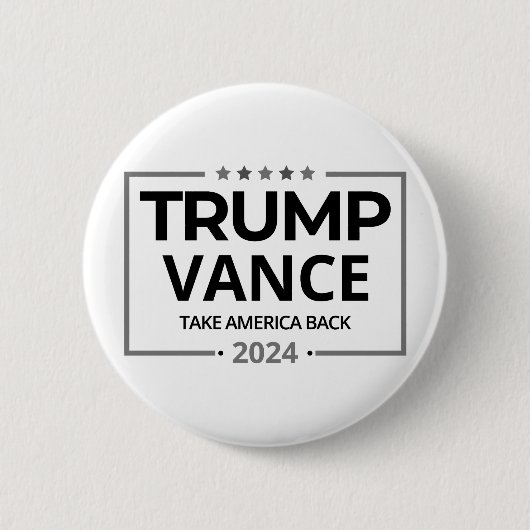 Donald Trump JD Vance 2024 Ronde Button 5,7 Cm (Voorkant)