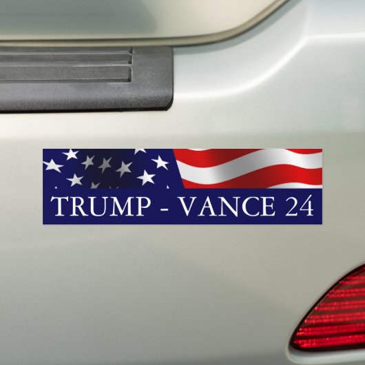 Donald Trump JD Vance in 2024 Amerikaanse vlag Bumpersticker (Op auto)