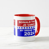 Donald Trump JD Vance Mijn Droom Team 2024 Mok (Voorkant rechts)