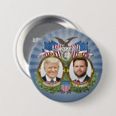 Donald Trump JD Vance President Vice Jugate Foto Ronde Button 7,6 Cm (Voorkant /achterkant)