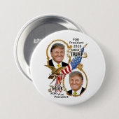 Donald Trump/John Miller Ronde Button 7,6 Cm (Voorkant /achterkant)
