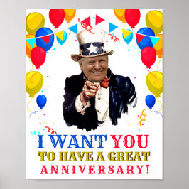 Donald Trump Jubileum Celebration Balloons Poster
