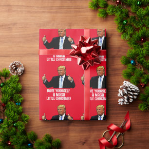 DONALD TRUMP-KAART VOOR WEEKBAAR Kerstmis Cadeaupapier
