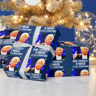 DONALD TRUMP-KAART VOOR WEEKBAAR Kerstmis Cadeaupapier
