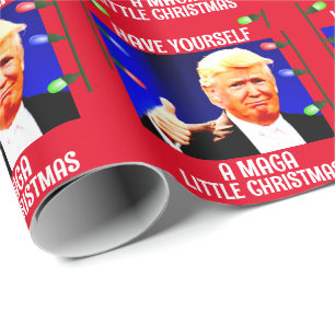 DONALD TRUMP-KAART VOOR WEEKBAAR Kerstmis Cadeaupapier