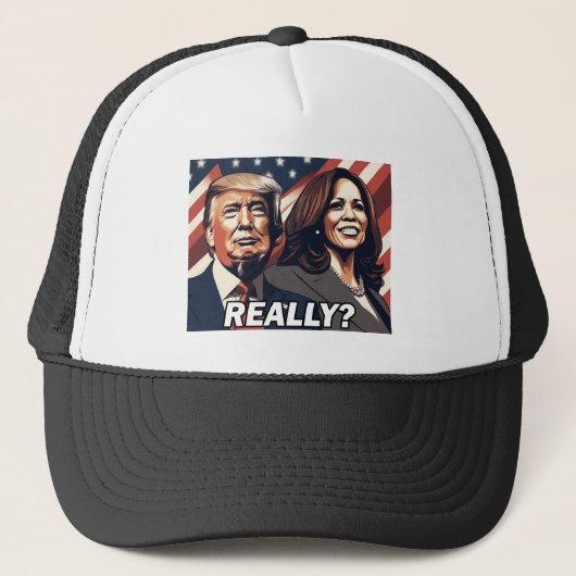 Donald Trump Kamala Harris echt? Trucker Pet (Voorkant)