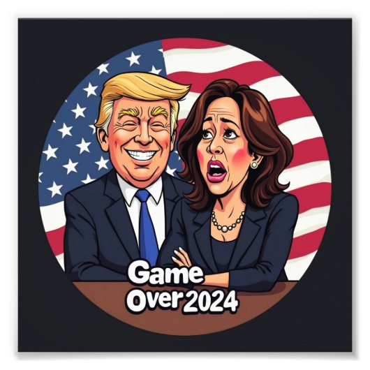 Donald Trump Kamala Harris Foto Afdruk (Voorkant)