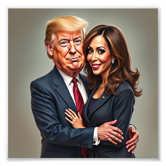 Donald Trump Kamala Harris Foto Afdruk (Voorkant)