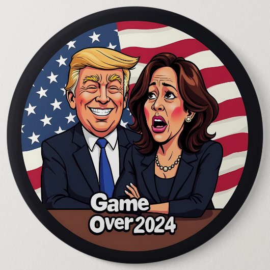 Donald Trump Kamala Harris Ronde Button 6,0 Cm (Voorkant)