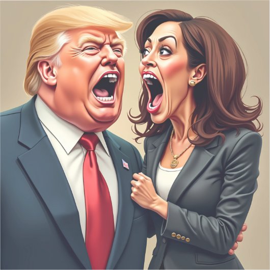 Donald Trump Kamala Harris Sticker (Voorkant)