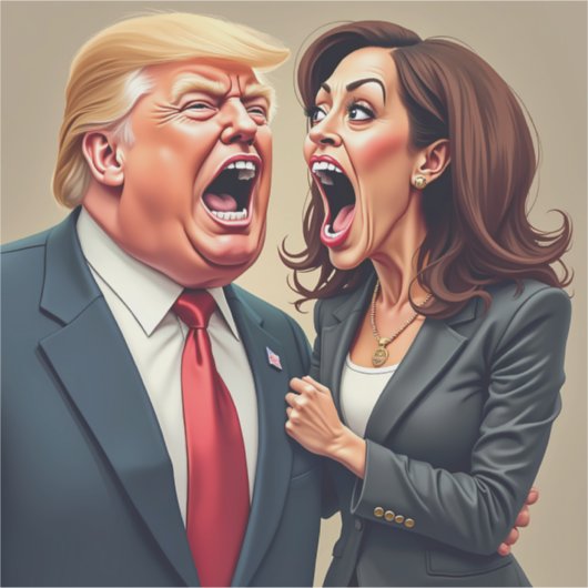 Donald Trump Kamala Harris Sticker (Voorkant)