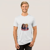 Donald Trump Kamala Harris Tri-Blend Shirt (Voorkant volledig)