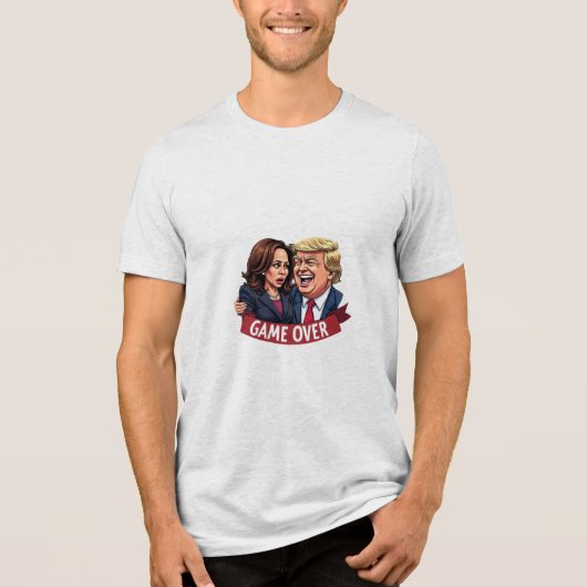 Donald Trump Kamala Harris Tri-Blend Shirt (Voorkant)
