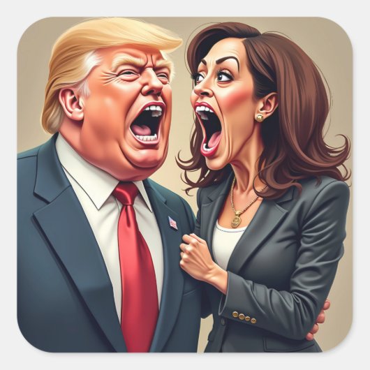 Donald Trump Kamala Harris Vierkante Sticker (Voorkant)