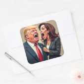 Donald Trump Kamala Harris Vierkante Sticker (Envelop)