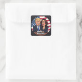 Donald Trump Kamala Harris Vierkante Sticker (Tas)