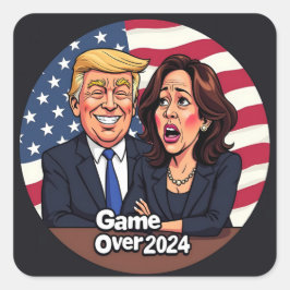 Donald Trump Kamala Harris Vierkante Sticker
