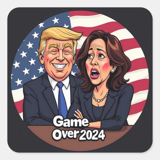 Donald Trump Kamala Harris Vierkante Sticker (Voorkant)