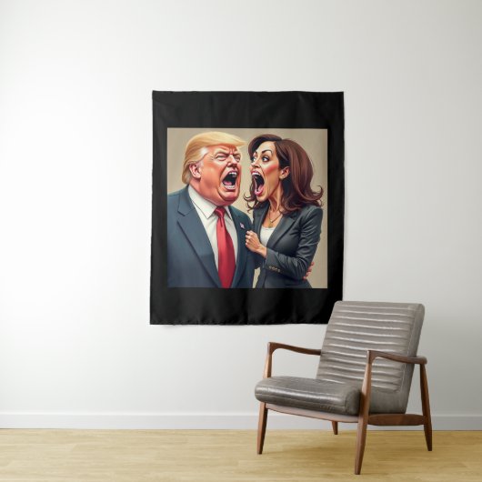 Donald Trump Kamala Harris Wandkleed (In situ)