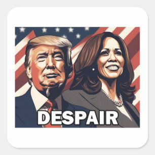Donald Trump Kamala Harris wanhoop Vierkante Sticker