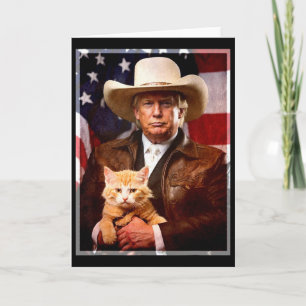 Donald Trump Kat T-shirt Grappige Cowboy Trump 202 Kaart