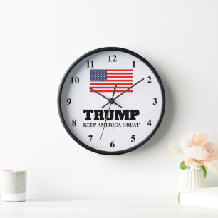 Donald Trump Keep America Great US-vlag wandklok