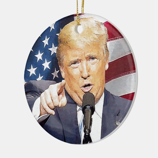Donald Trump Keramisch Ornament (Links)