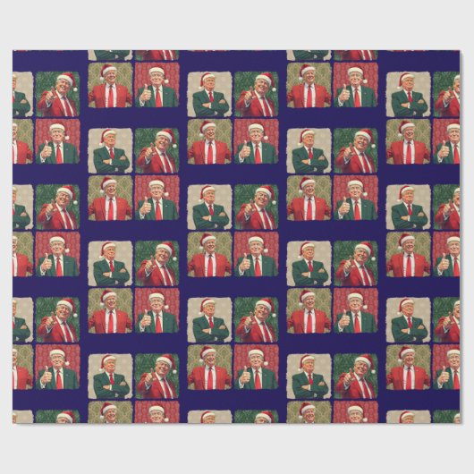 Donald Trump Kerst Grappig Cadeaupapier (Vlak)