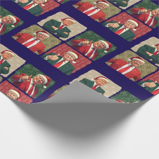 Donald Trump Kerst Grappig Cadeaupapier (Hoek)