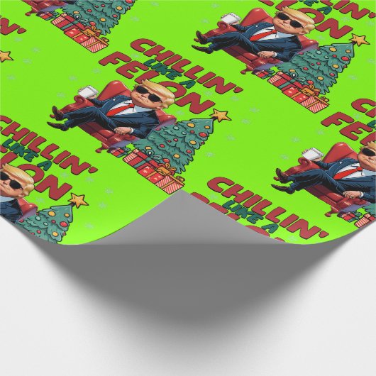 Donald Trump Kerst Grappig Cadeaupapier (Hoek)