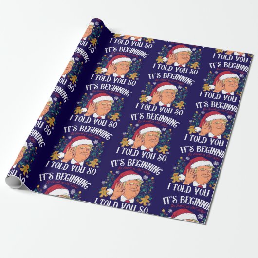 Donald Trump Kerst Grappig MAGA Cadeaupapier (Uitgerold)