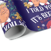 Donald Trump Kerst Grappig MAGA Cadeaupapier (Rol Hoek)