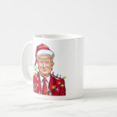 Donald Trump Kerst Grappig MAGA Santa Hat Koffiemok (Voorkant links)