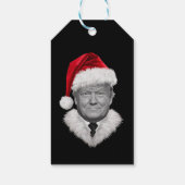Donald Trump Kerst Grappig Santa Hat Gift Cadeaulabel (Achterkant)