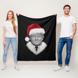 Donald Trump Kerst Grappig Santa Hat Gift Fleece Deken