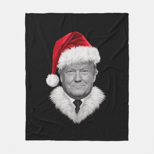 Donald Trump Kerst Grappig Santa Hat Gift Fleece Deken (Voorkant)