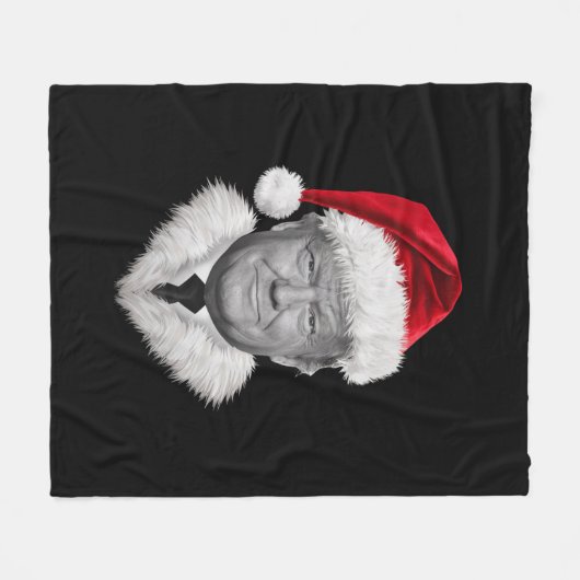 Donald Trump Kerst Grappig Santa Hat Gift Fleece Deken (Voorkant (Horizontaal))
