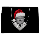 Donald Trump Kerst Grappig Santa Hat Gift Groot Cadeauzakje (Voorkant)