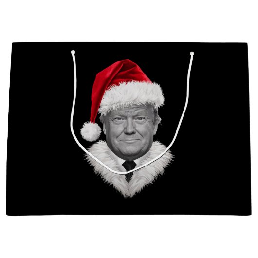 Donald Trump Kerst Grappig Santa Hat Gift Groot Cadeauzakje (Voorkant)