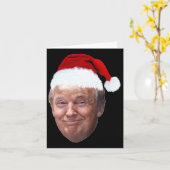 Donald Trump Kerst Grappig Santa Hat Gift Kaart (Gele Bloem)
